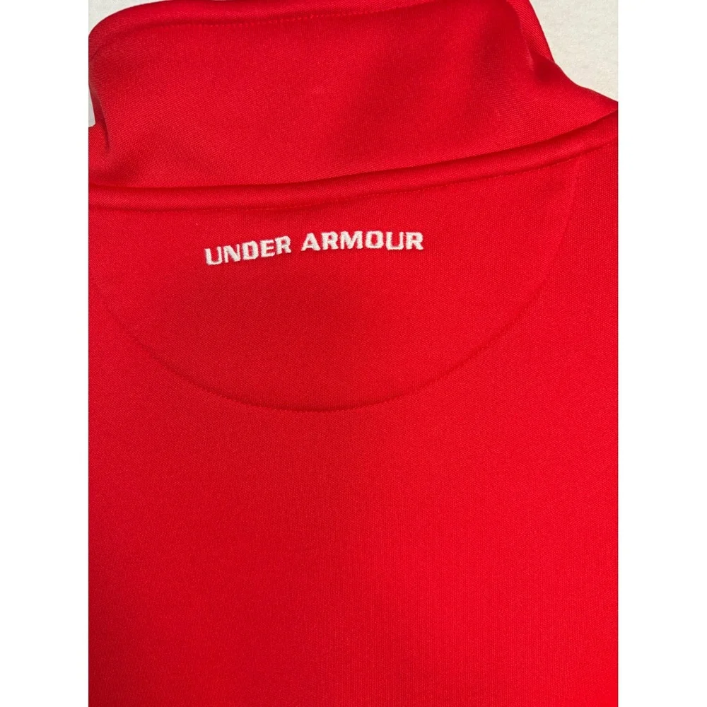 Under Armour Quarter Zip Pullover Mens XL Red Excellent Golden Oaks Golf Club